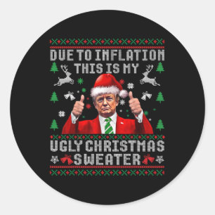 Make Christmas Great Again Xmas Funny Trump Pajama Classic Round Sticker