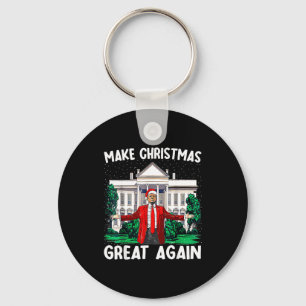 Make Christmas Great Again Xmas Funny Trump Pajama Key Ring