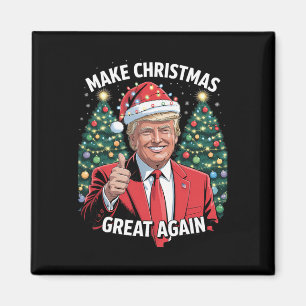 Make Christmas Great Again Xmas Funny Trump Pajama Magnet