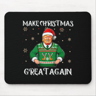Make Christmas Great Again Xmas Funny Trump Pajama Mouse Pad