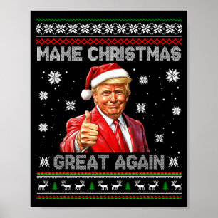 Make Christmas Great Again Xmas Funny Trump Pajama Poster