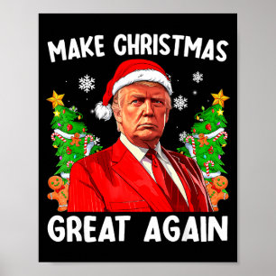 Make Christmas Great Again Xmas Funny Trump Pajama Poster