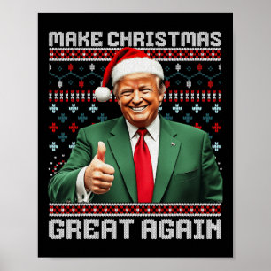 Make Christmas Great Again Xmas Funny Trump Pajama Poster