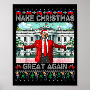 Make Christmas Great Again Xmas Funny Trump Pajama Poster
