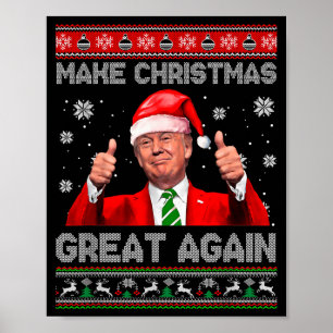 Make Christmas Great Again Xmas Funny Trump Pajama Poster