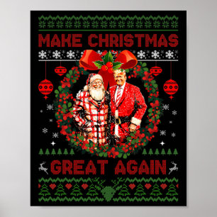 Make Christmas Great Again Xmas Funny Trump Pajama Poster