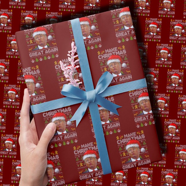 Make Christmas Great Again Xmas Funny Trump Wrapping Paper (Creator Uploaded)