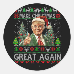 Make Christmas Great Again Xmas Santa Trump 2024 F Classic Round Sticker