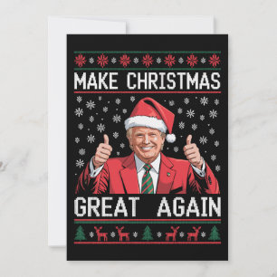 Make Christmas Great Again Xmas Trump Ugly Pajamas Holiday Card