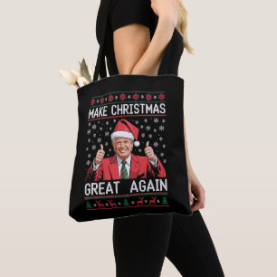 Make Christmas Great Again Xmas Trump Ugly Pyjamas Tote Bag