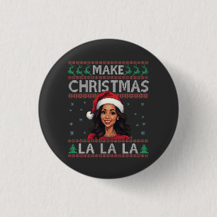 Make Christmas La La La Ugly Xmas Sweater Kamala 3 Cm Round Badge