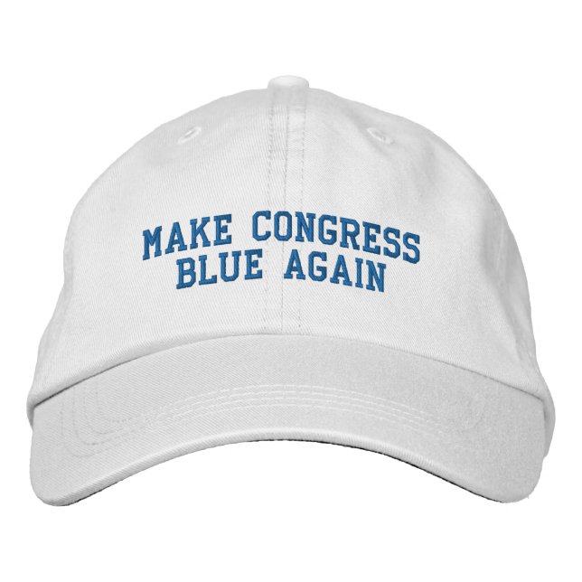 Make congress blue again blue custom text democrat embroidered hat (Front)