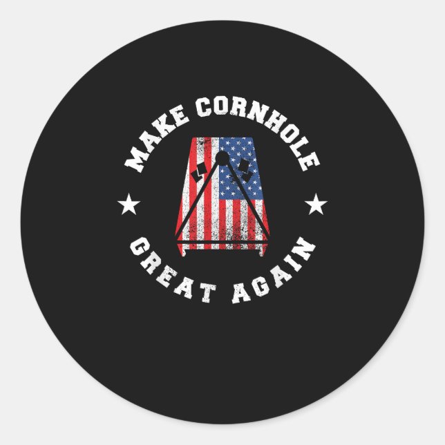 Make Cornhole Great Again Gift Classic Round Sticker (Front)