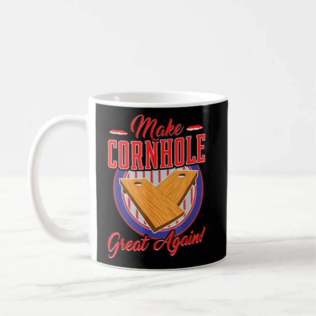 Make Cornhole Great Again Toss Game Coffee Mug (Left)