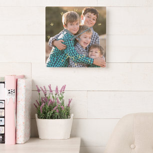 Make Custom Family Baby Kids Wedding Couple Photo Square Wall Clock