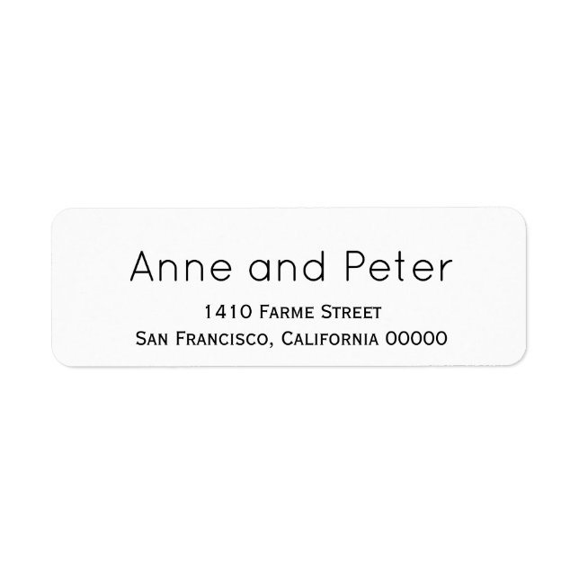 make custom name elegant white wedding return address label (Front)