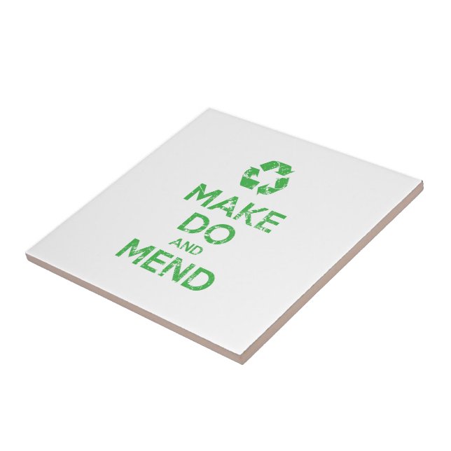 Make Do and Mend Ceramic Tile (Side)