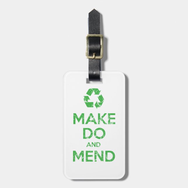 Make Do and Mend Luggage Tag (Front Vertical)