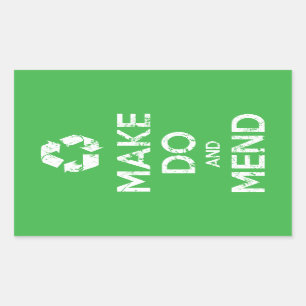 Make Do and Mend Rectangular Sticker