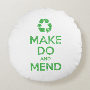 Make Do and Mend Round Cushion