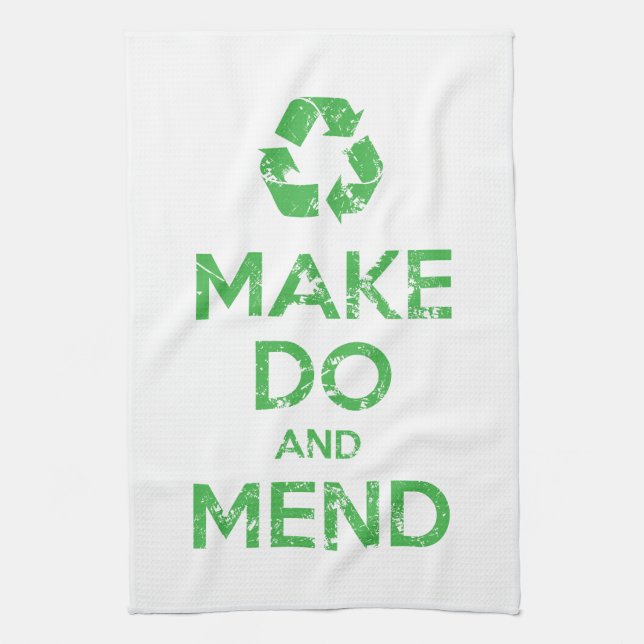 Make Do and Mend Tea Towel (Vertical)