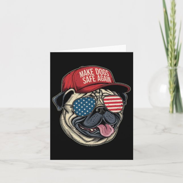 Make Dog Safe Again Red Hat Funny Debate 2024  Card (Front)