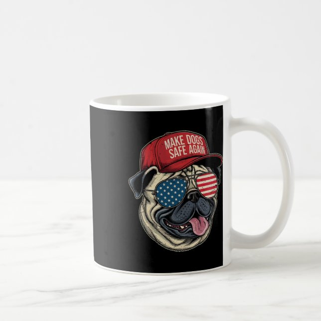 Make Dog Safe Again Red Hat Funny Dete  Coffee Mug (Right)