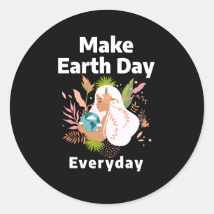 Make Earth Day Everyday Classic Round Sticker