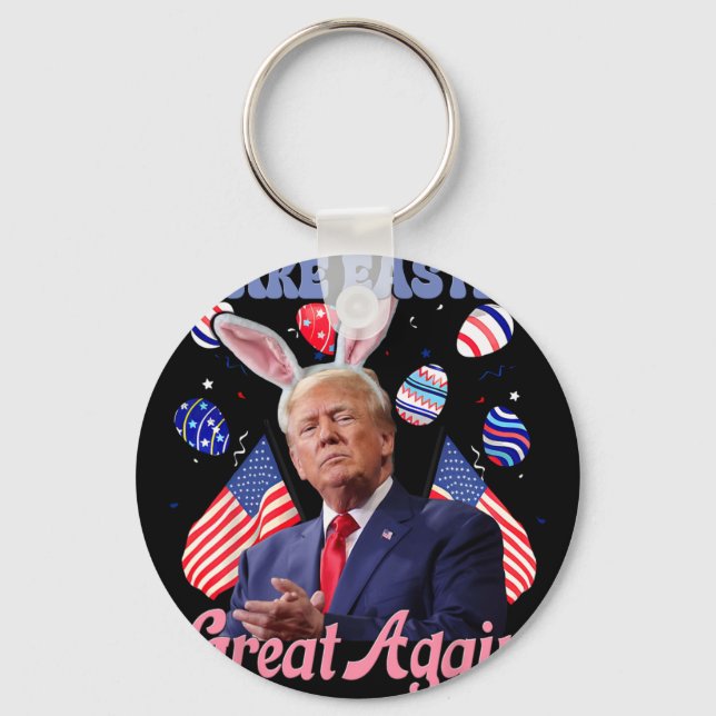 Make Easter Great Again Funny Trump Bunny  Key Ring (Front)