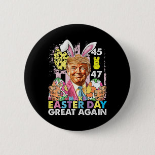 Make Easter Great Again Funny Trump Bunny Spring H 6 Cm Round Badge