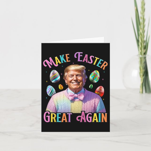 Make Easter Great Again Funny Trump Bunny Spring H Card (Front)