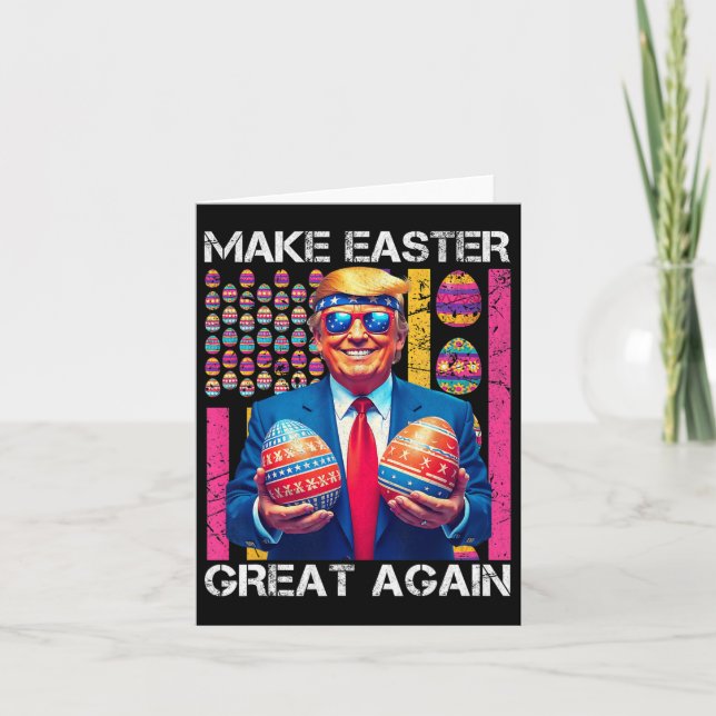 Make Easter Great Again Funny Trump Bunny Spring H Card (Front)