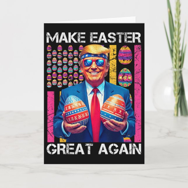 Make Easter Great Again Funny Trump Bunny Spring H Card (Front)