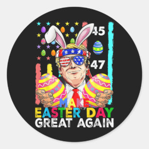Make Easter Great Again Funny Trump Bunny Spring H Classic Round Sticker