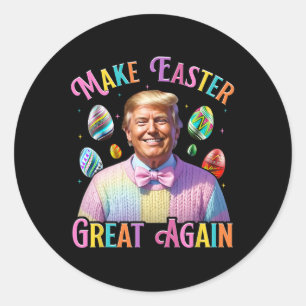 Make Easter Great Again Funny Trump Bunny Spring H Classic Round Sticker