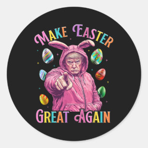 Make Easter Great Again Funny Trump Bunny Spring H Classic Round Sticker