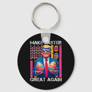 Make Easter Great Again Funny Trump Bunny Spring H Key Ring