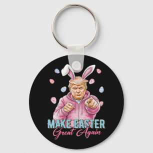 Make Easter Great Again Funny Trump Bunny Spring H Key Ring