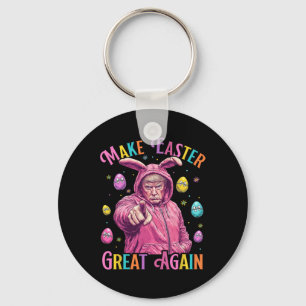 Make Easter Great Again Funny Trump Bunny Spring H Key Ring