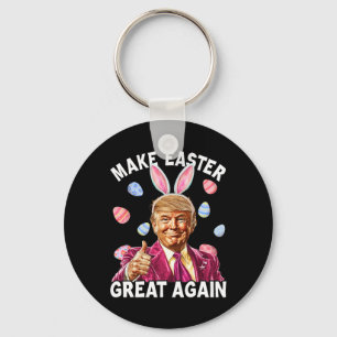 Make Easter Great Again Funny Trump Bunny Spring H Key Ring