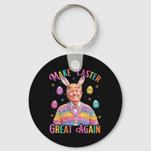 Make Easter Great Again Funny Trump Bunny Spring H Key Ring