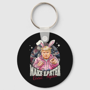 Make Easter Great Again Funny Trump Bunny Spring H Key Ring