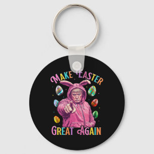 Make Easter Great Again Funny Trump Bunny Spring H Key Ring