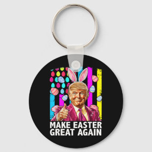 Make Easter Great Again Funny Trump Bunny Spring H Key Ring