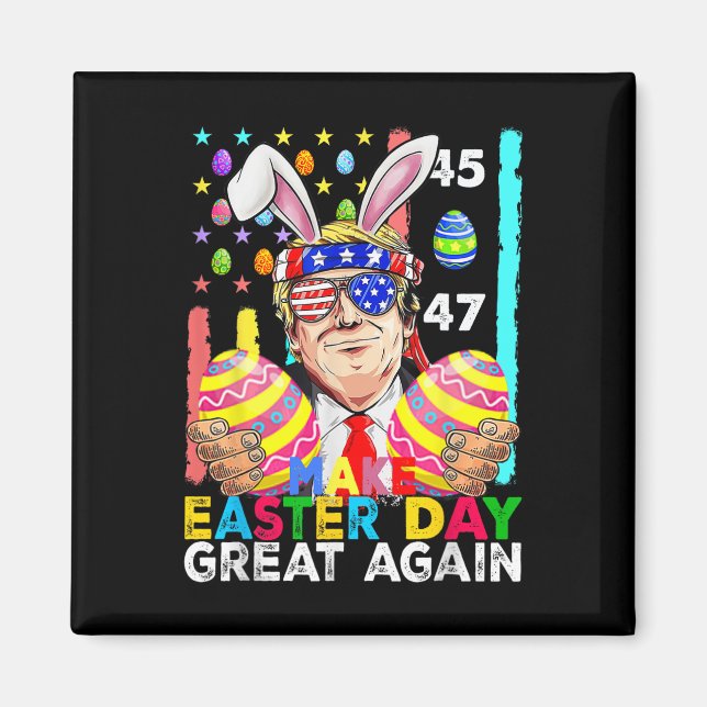 Make Easter Great Again Funny Trump Bunny Spring H Magnet (Front)
