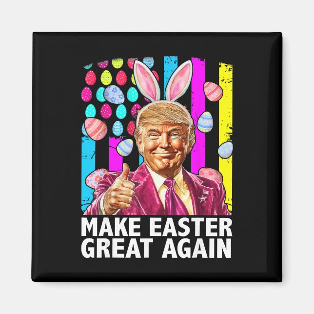 Make Easter Great Again Funny Trump Bunny Spring H Magnet (Front)