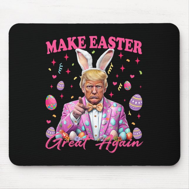 Make Easter Great Again Funny Trump Bunny Spring H Mouse Pad (Front)