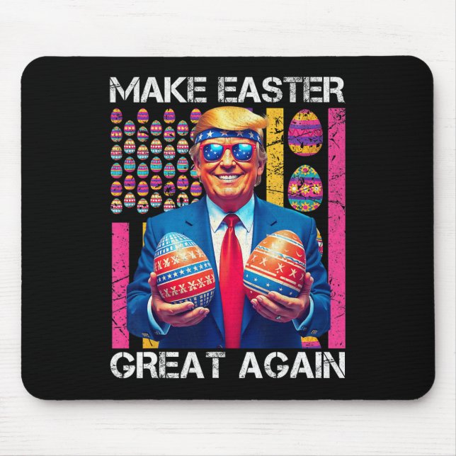 Make Easter Great Again Funny Trump Bunny Spring H Mouse Pad (Front)
