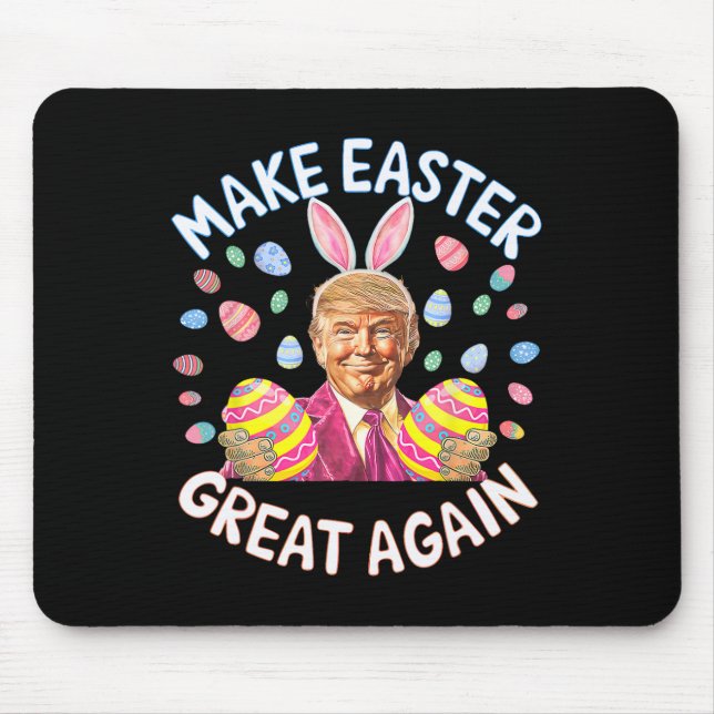 Make Easter Great Again Funny Trump Bunny Spring H Mouse Pad (Front)