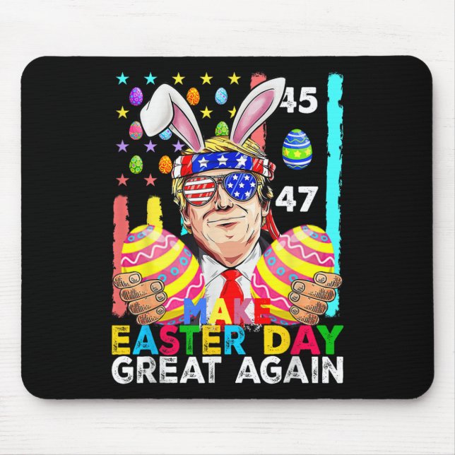 Make Easter Great Again Funny Trump Bunny Spring H Mouse Pad (Front)